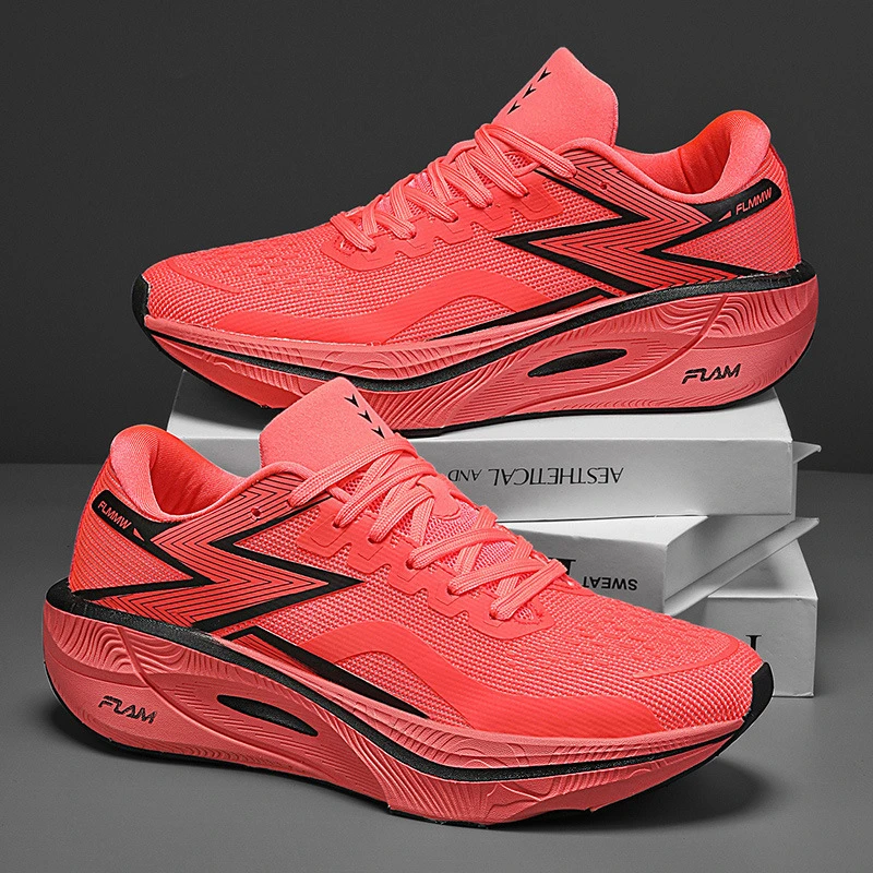 Chaussures de course professionnelles en fibre de carbone pour hommes et femmes, respirantes, légères, pour marathon, course et entraînement